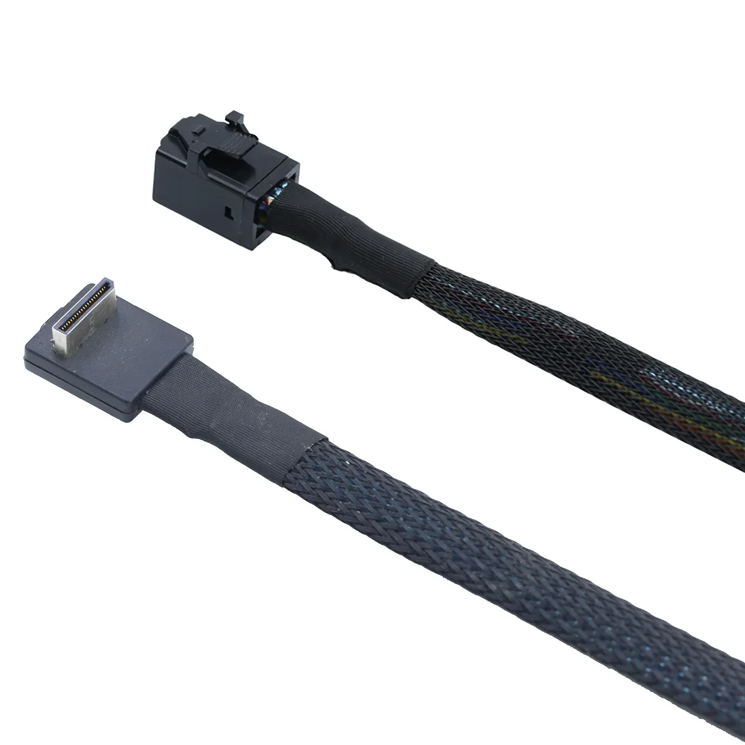 OcuLink PCIE SFF-8611 4i 42Pin 90 degree to HD MINI SAS SFF-8643 For SSD Data Active Cable