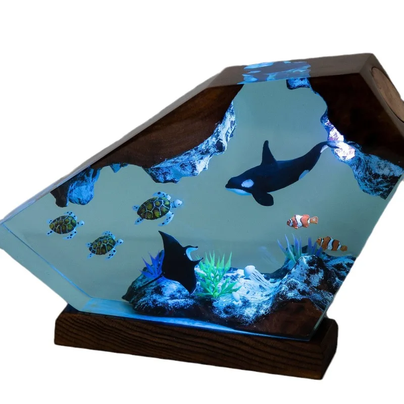 

Orca and Turtle Resin Night Lights, Ocean Lights Handmade, Home Decor Epoxy, Christmas Gifts