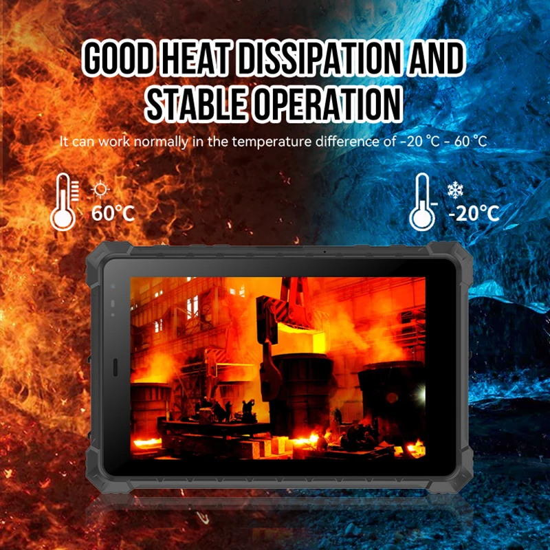 10 Inch Android Rugged Tablet with Barcode Scanner 8GB+128GB Storage IP68 Waterproof for Industrial Outdoor Use