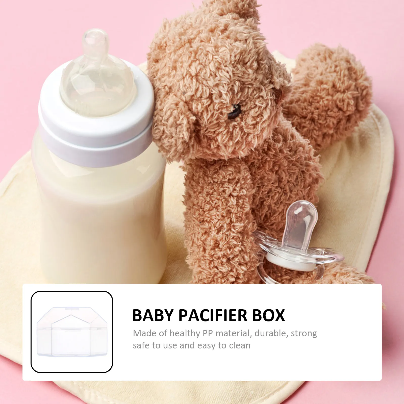 

10pcs Pacifier Storage Box Transparent Baby Holder Case For Infant Pacifier Protection Portable Pp Container Dust-Proof