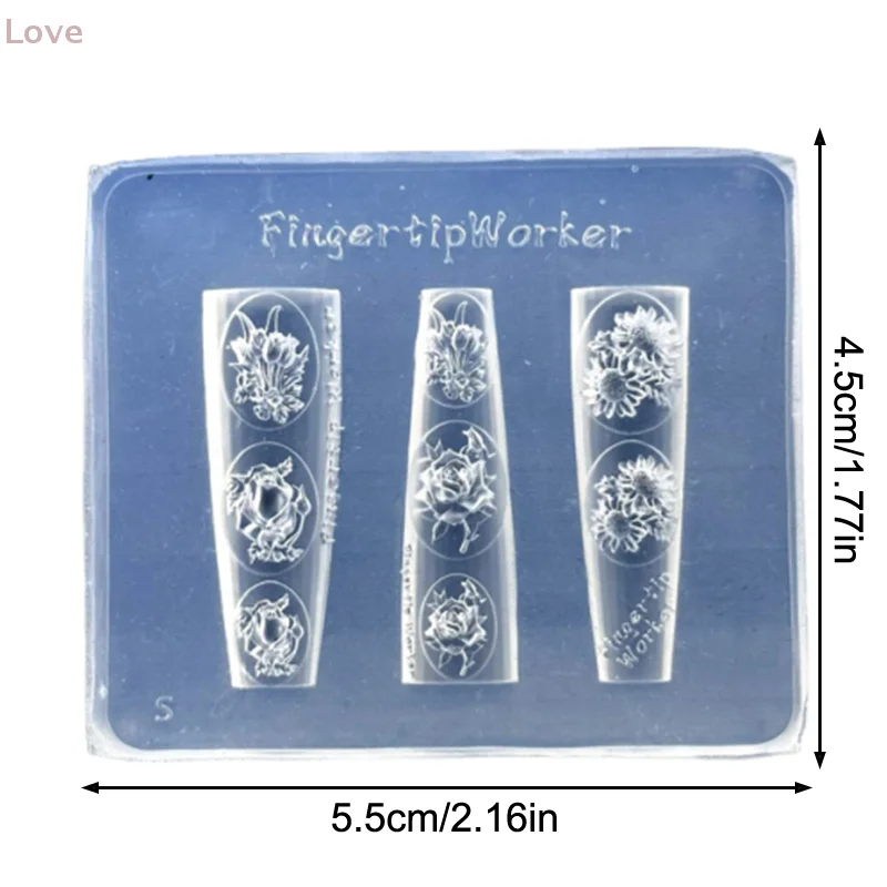 [L&P] زهور الورد توليب مسمار سيليكون الإغاثة مسمار الفن قالب صالون الأظافر مانيكير أداة DIY بها بنفسك مسمار الديكور الملحقات