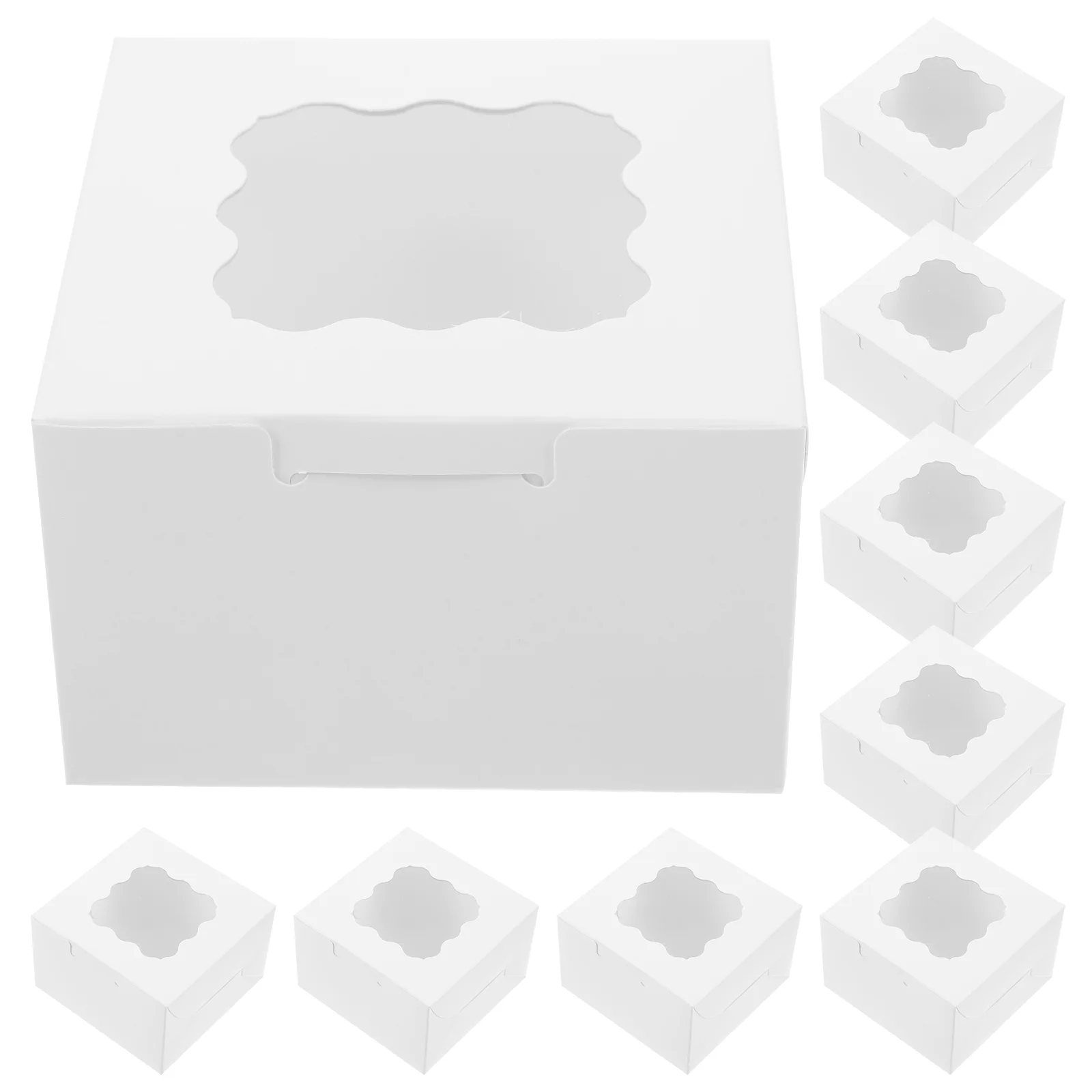 

50 Pcs Bread Box Cake Boxes with Window Donut Container Cupcake Stand Biscuit Gift Bulk Kraft Paper Treat Small Bakery Cookie