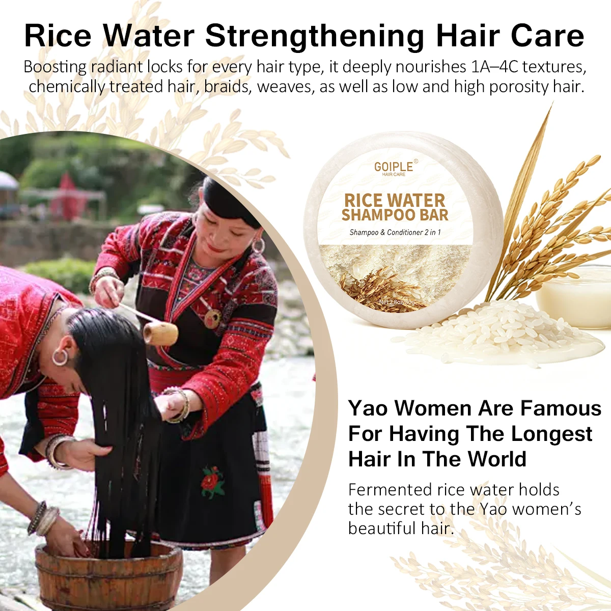 GOIPLE 80g Rice Water Hair Soa - огляд і ціна Hair Care Natural Ingredients