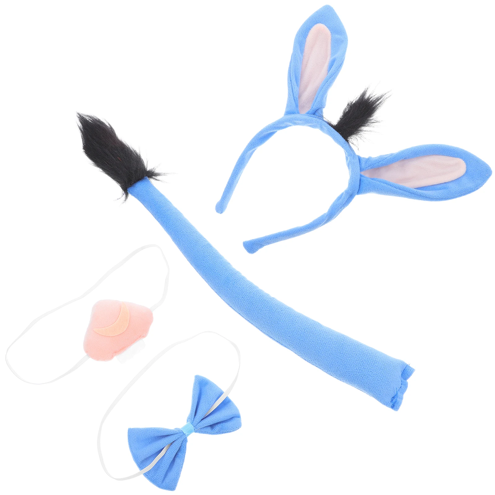 

Animal Clothing Accessories Donkey Ears Tail Adult Women Halloween Party Hats Farm Animal Costumes Breathing Material Elastic