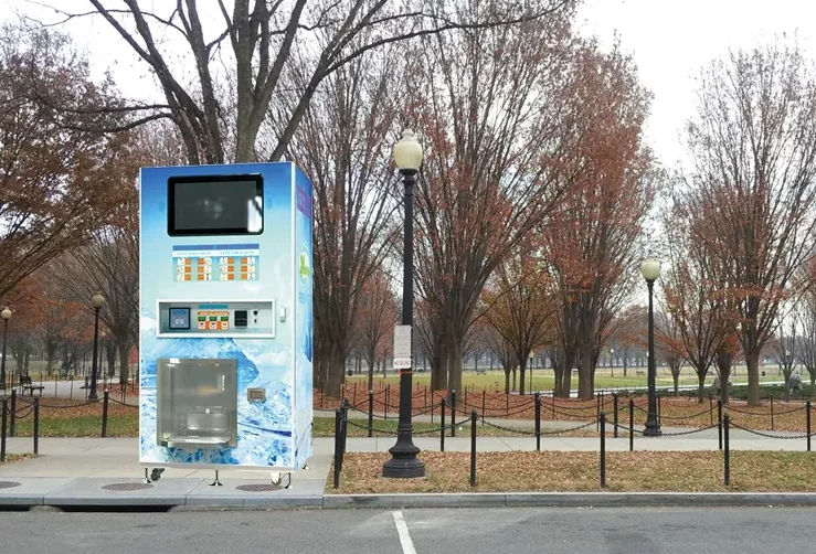 آلة بيع مكعبات الثلج ذات الخدمات الذاتية التجارية آلة بيع صانع الثلج