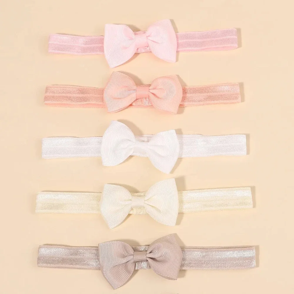 

LOVEKIKI 6Pcs Solid Color Grograin Ribbon Bowknot Headband for Baby Girls Headwear Elastic Hair Bands Infant Hair Accessories
