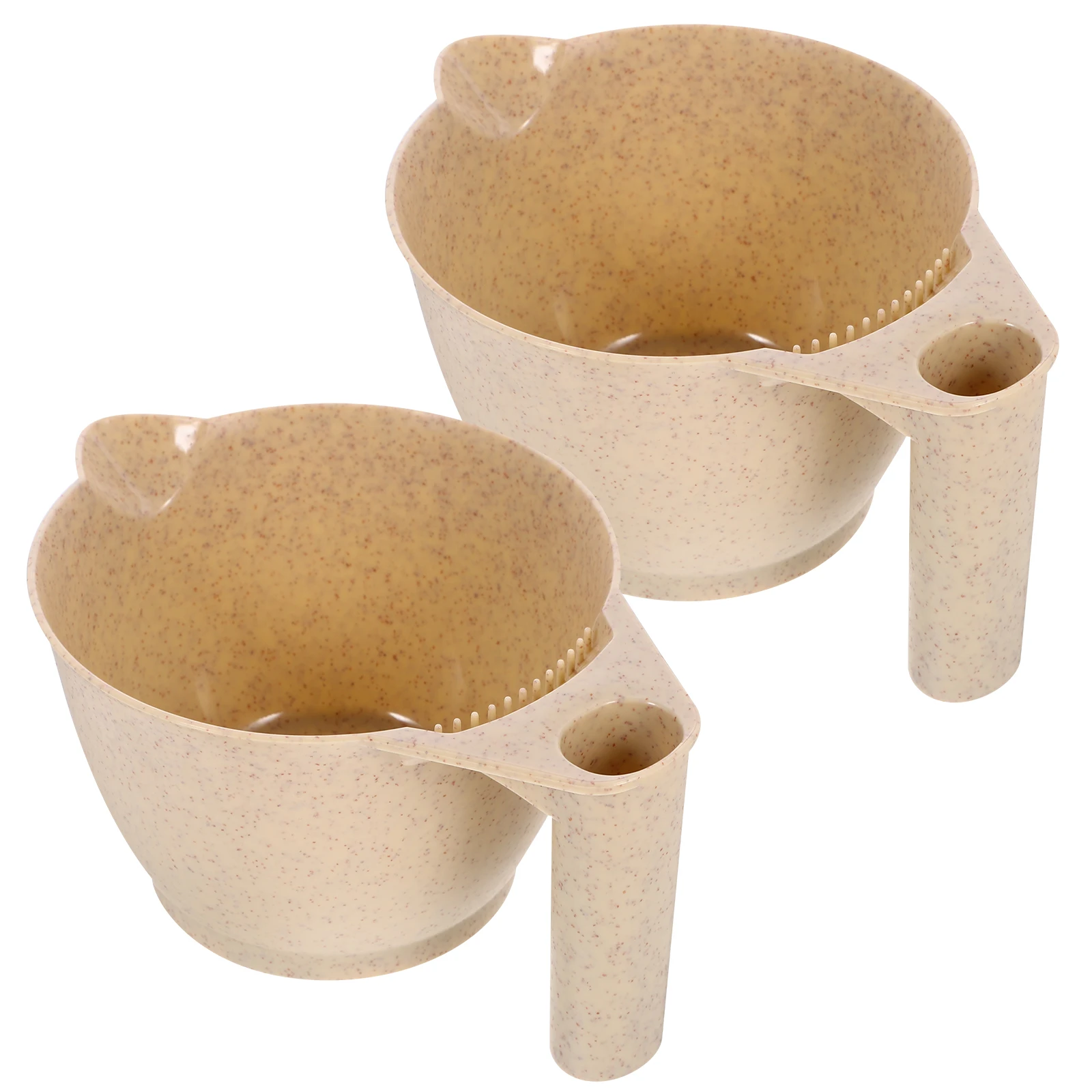 

2Pcs Hair Dye Bowl PP Material Reusable Tint Mixing Bowls for Salon DIY Hair Coloring Tools Ergonomic Handle Design Washable