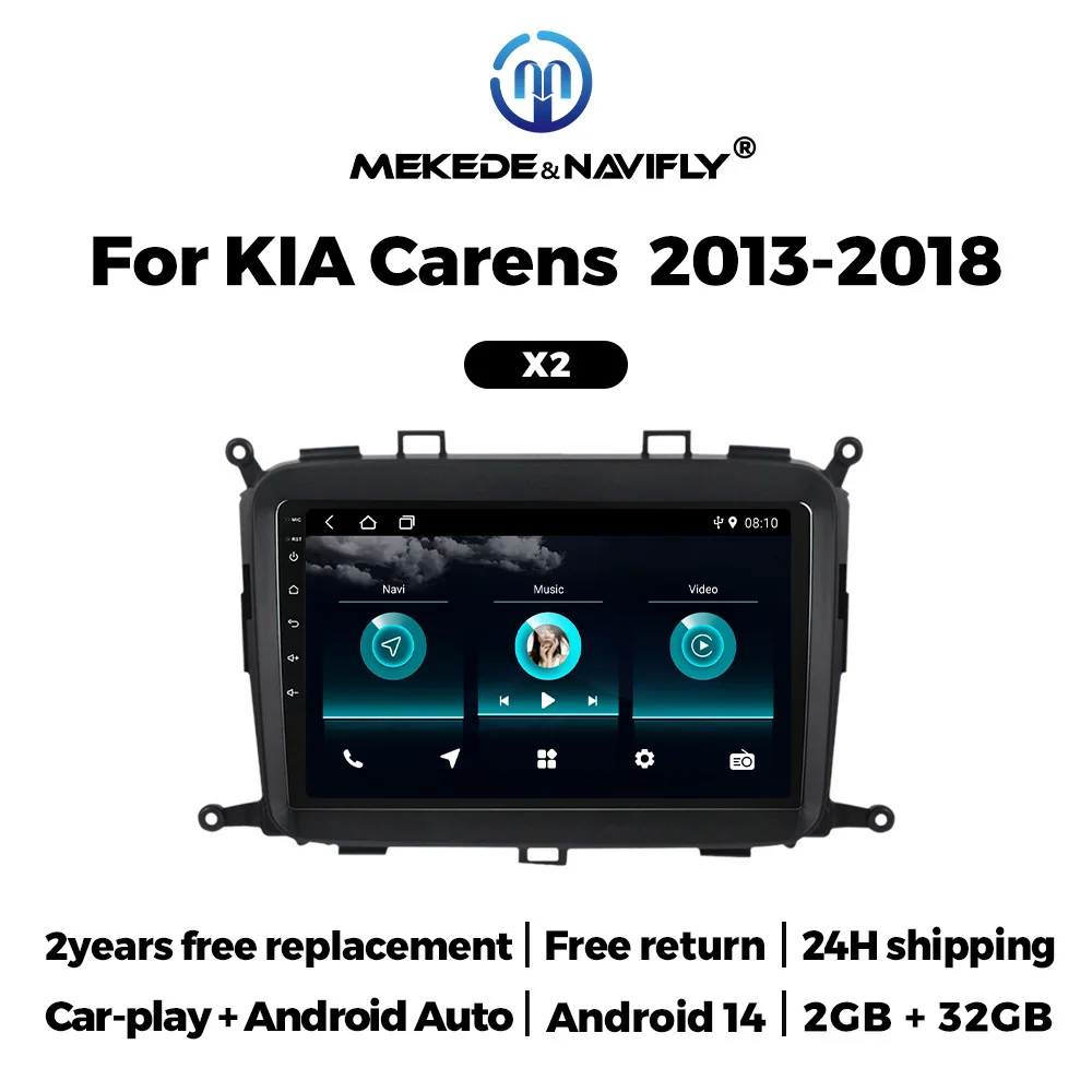 MEKEDE&NAVIFLY Android 14 Car radio stereo For Kia Carens RP 3 III 2013-2019 intelligent Carplay system all-in-one GPS Host Unit