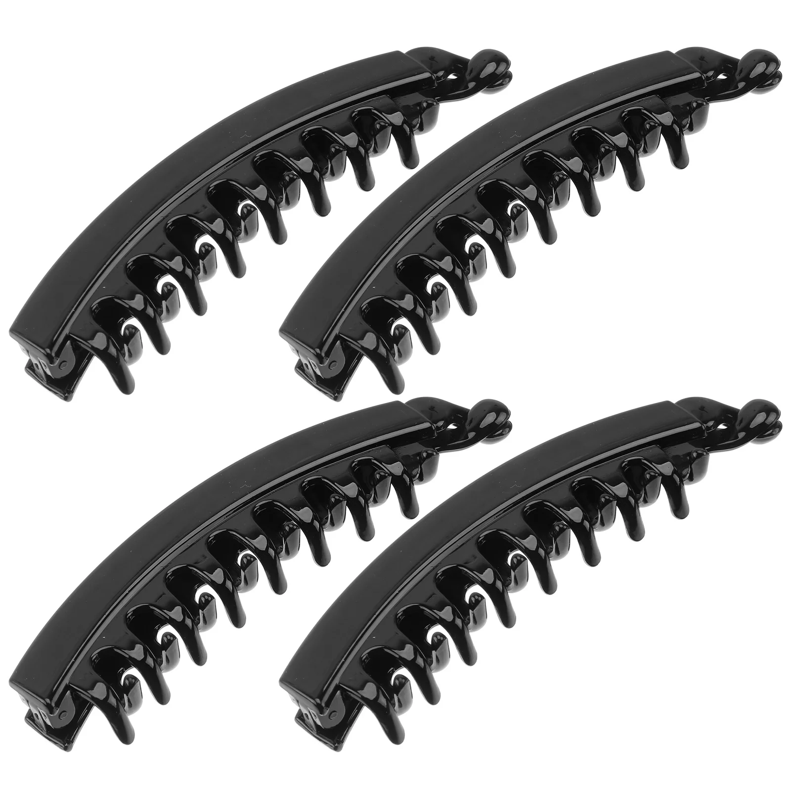 4 pièces grande pince à cheveux banane Pc matériel forte tenue dentée pince à griffe pour Updo queue de cheval travail pince à cheveux griffe