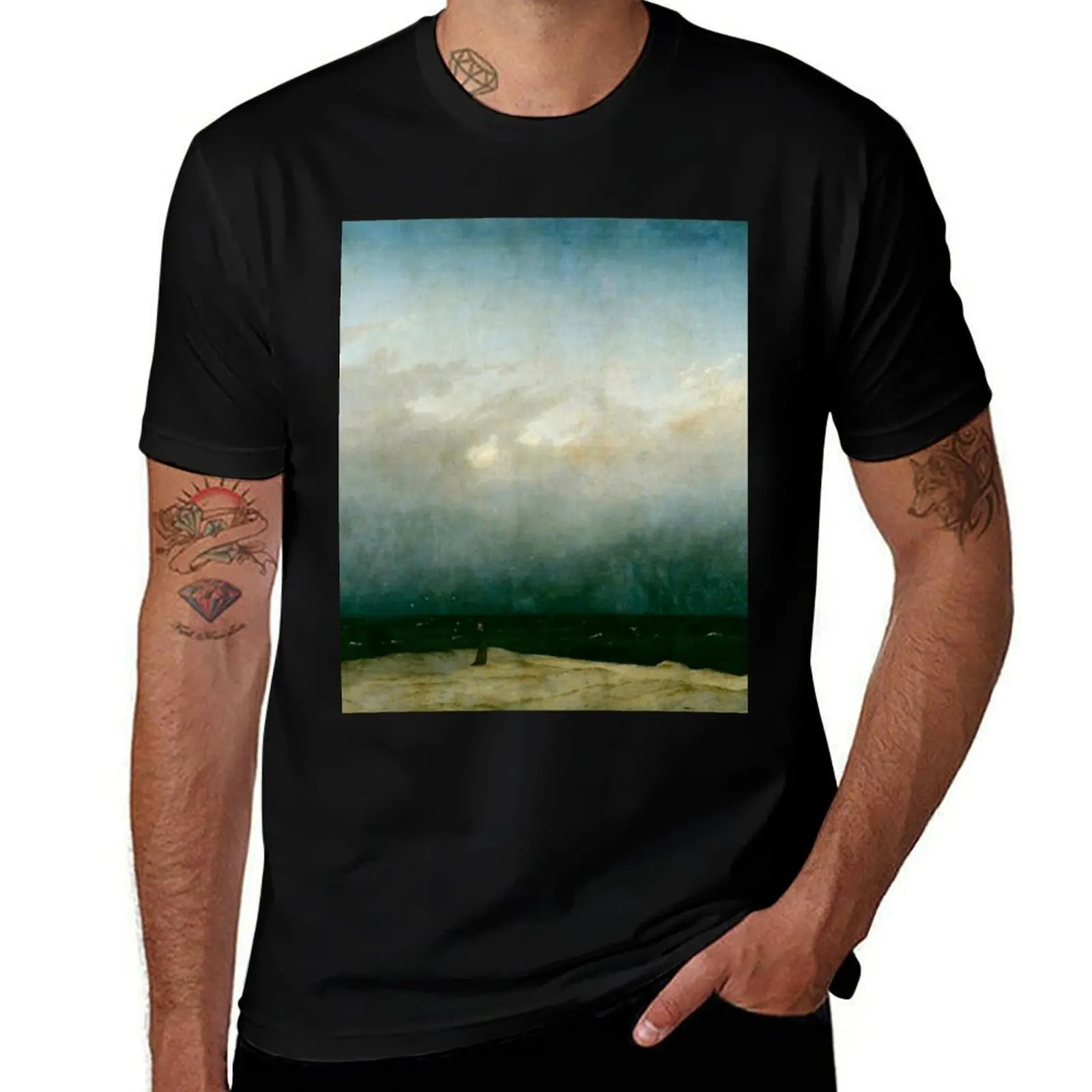 Caspar David Friedrich - The Monk by the Sea, (1808-1810) , artwork by Caspar David Friedrich T-Shirt