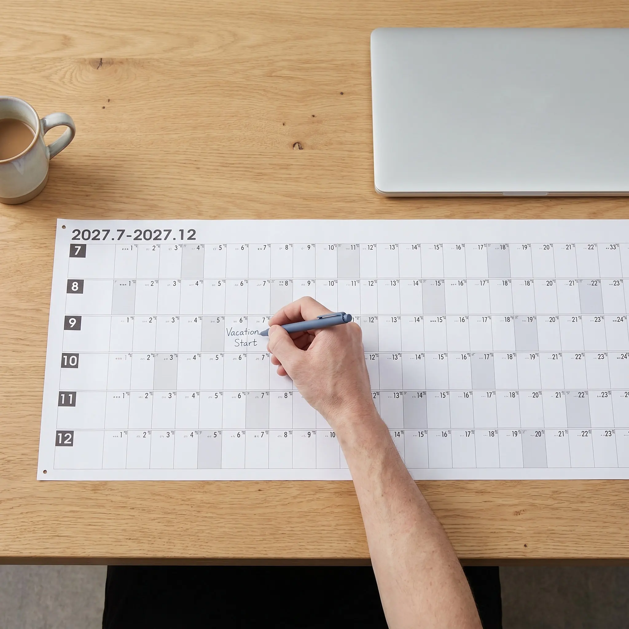 1Set Yearly Wall Calendar 2027 Large Colorful Yearly Planner Note Calendar for Home Office Writable Annual Schedule Organizer view 6
