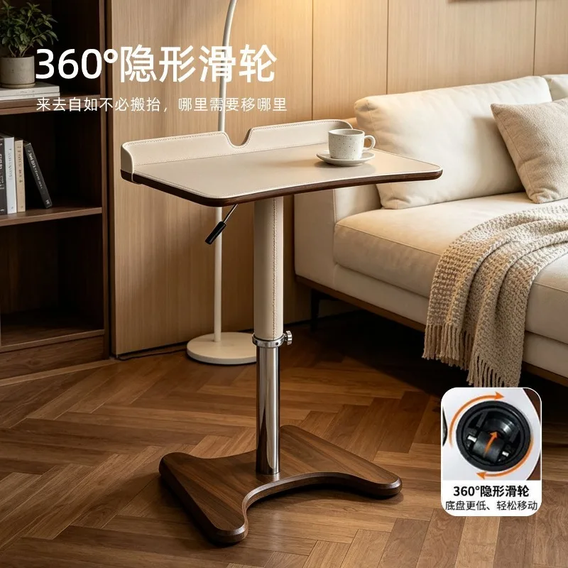 Lift bedside mobile table 360 ° invisible pulley living room sofa side water cup computer side table