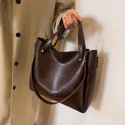 Borsa Tote in pelle di tendenza alla moda per le donne 2023 borse e portamonete a tracolla semplici e di grande capacità femminile