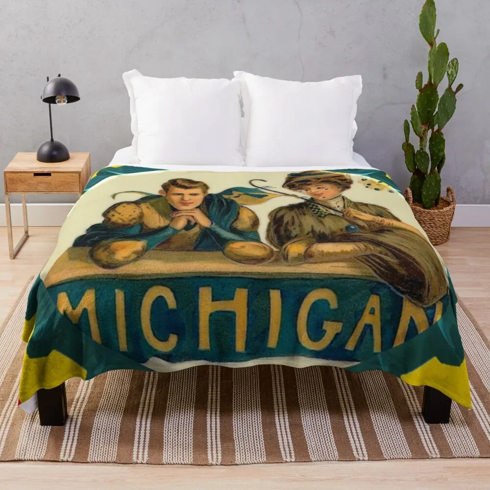 

Michigan Throw Blanket Soft Warm Blanket Gift for Grandparents