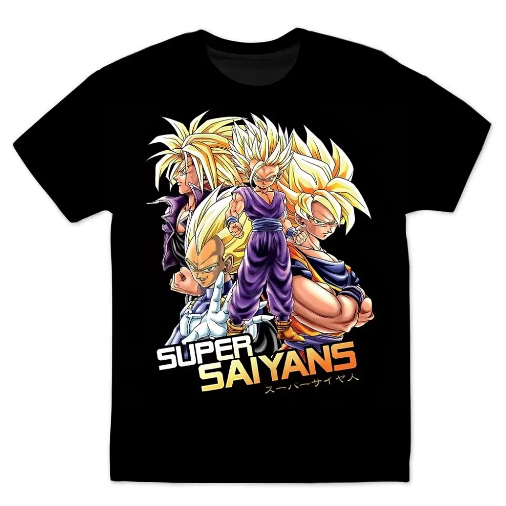 

Dragon Ball Super Saiyan Unisex Pure Cotton T-shirt 2026 Summer New Anime Printed Casual Parent-child Short Sleeved Shirt
