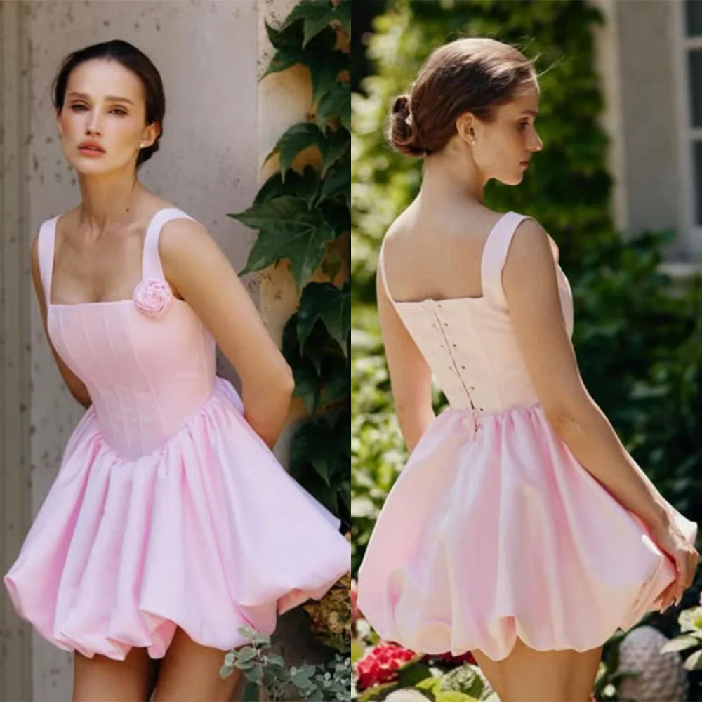 

Высококачественные индивидуальные подтяжки без бретелек выше колена с розовым ремешком на спине, широкие подтяжки без рукавов с цветами Платье Корейский Стиль вечерний