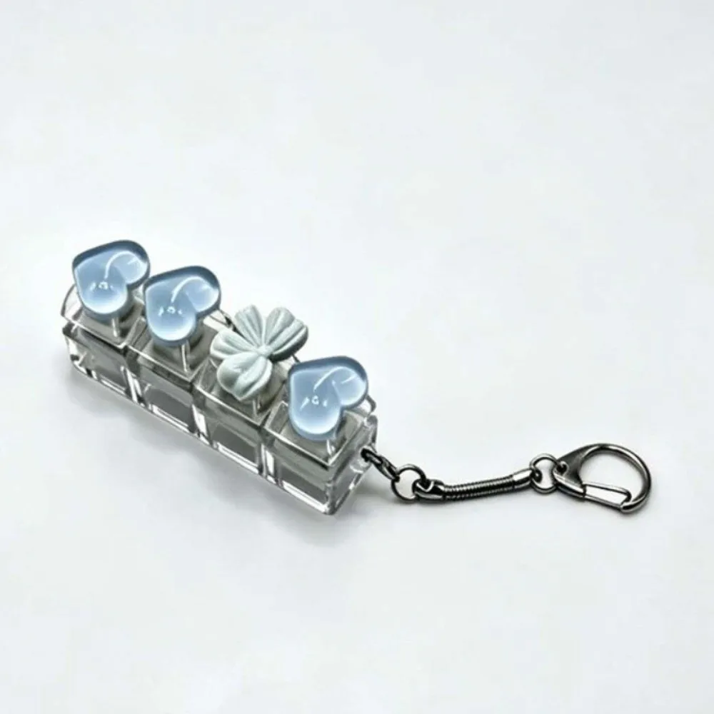 Heart Keyboard Press Button Keyring Knot Reduce Anxiety Cliker Keychain Press The Keyboard Reduce Pressure Keychain Pendant Gift