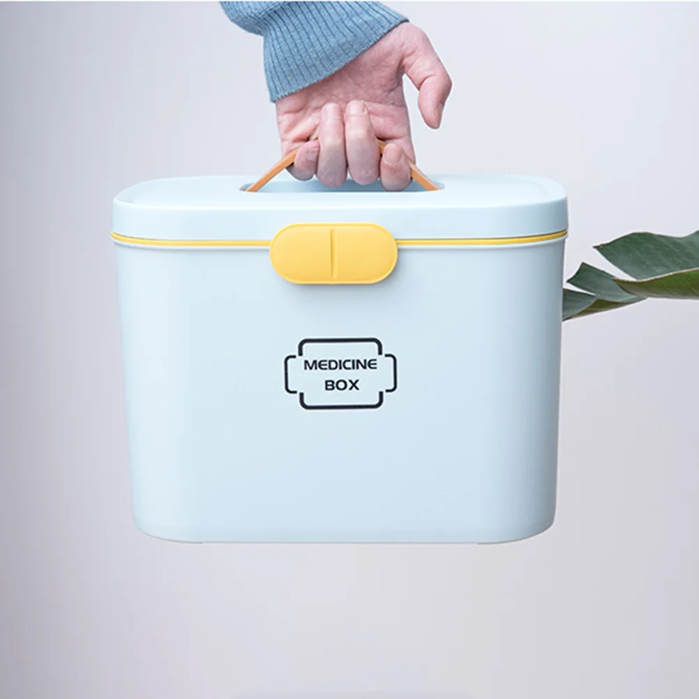 صندوق الإسعافات الأولية المقاوم للصدمات، منظم تخزين الأدوية، مجموعة أدوات الطوارئ، علبة حبوب منع الحمل، مقبض حمل للإسعافات الأولية