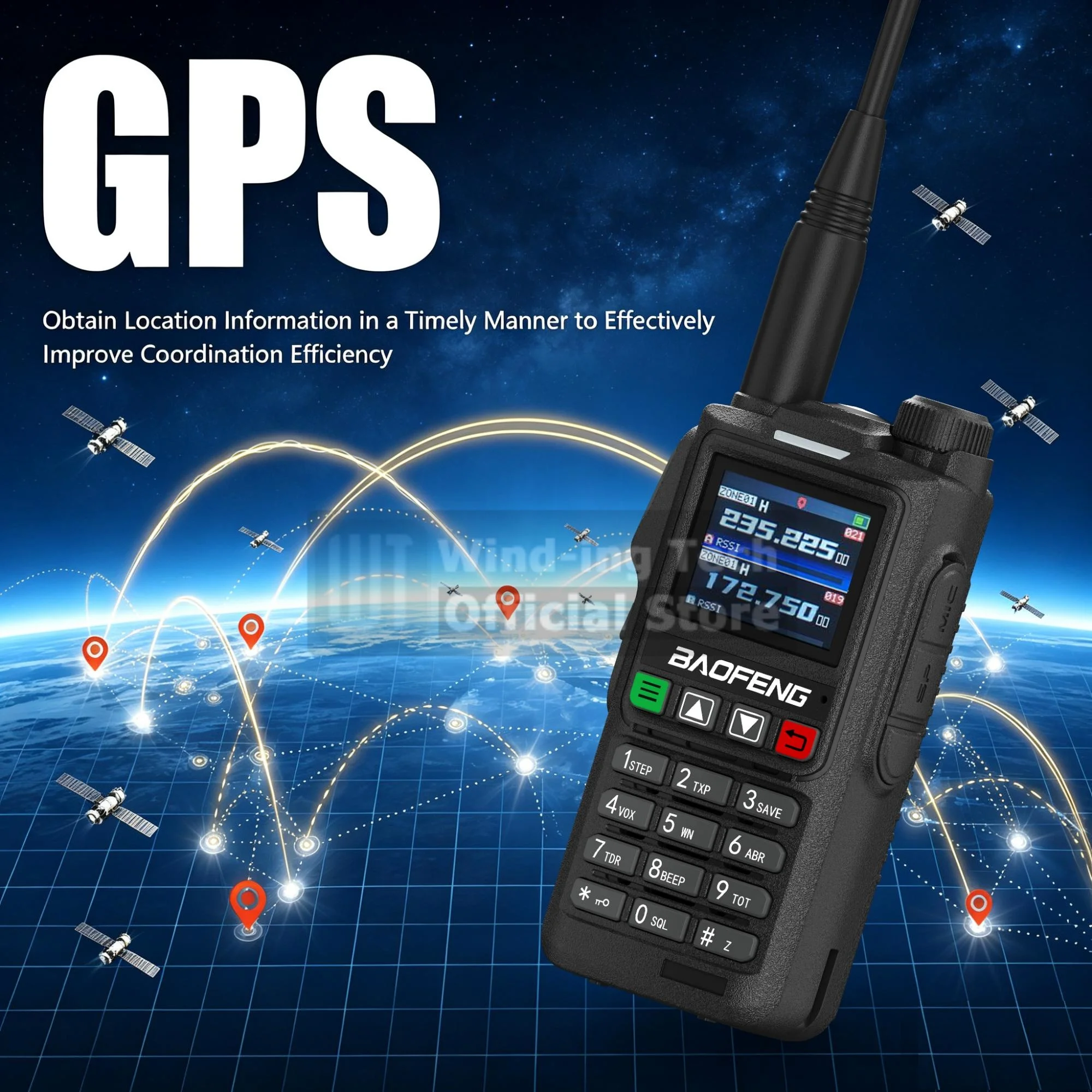 Baofeng UV-18H GPS Portable Ham Radios AM FM Multi Band Police Band Type-C DTMF NOAA VOX Wireless Copy Frequency Walkie Talkie