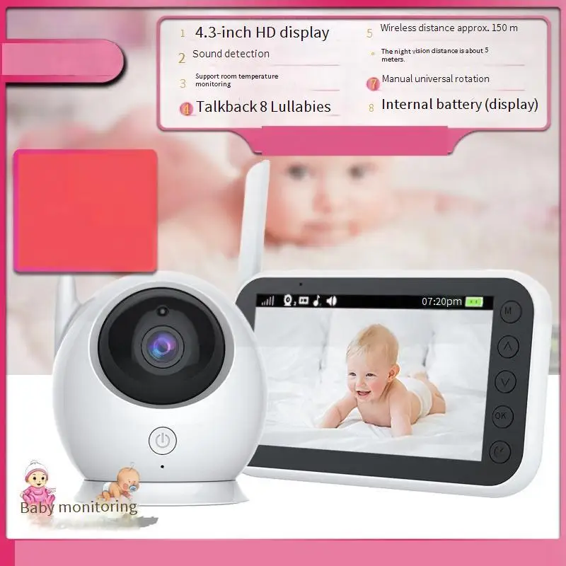 

surveillance Baby Monitor 4.3 Inch Electronic Video Battery Protable Kits Nanny Babyphone New Born security Cameras accessories