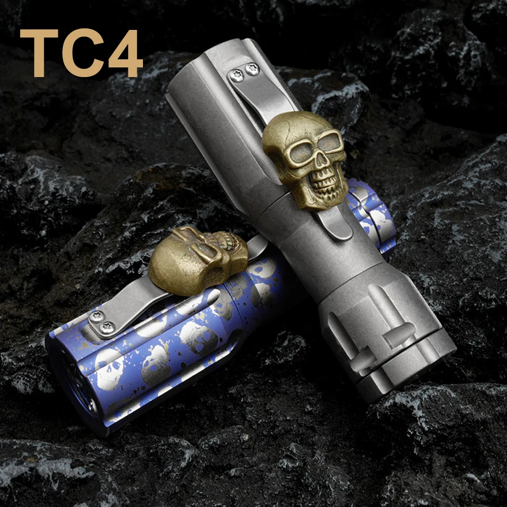 

TC4 Titanium Alloy Strong Light Flashlight, Waterproof And LED Ultra Bright Portable EDC Emergency Outdoor Flashlight,A1592
