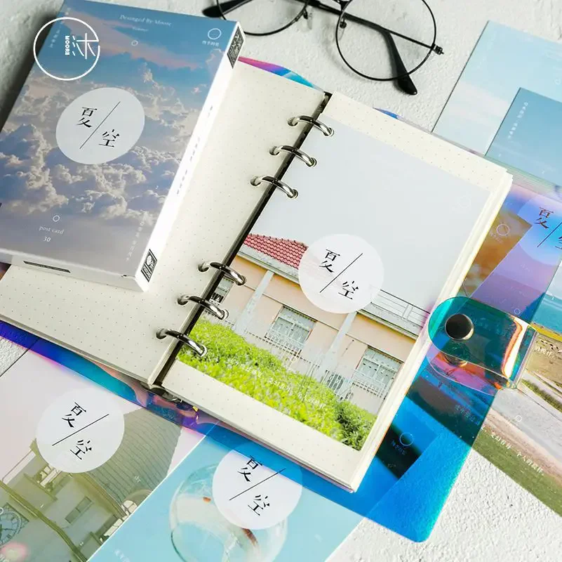 

30PCS Creative Summer Sky Series Postcard Set - INS Style Landscape Greeting Cards Wish Card Student Gift Stationery