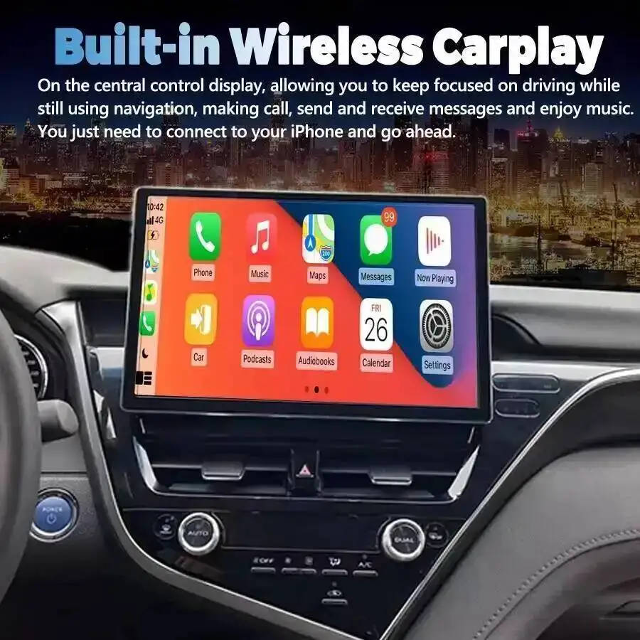 13.3'' Android 14 Multimedia Video Player Car Stereo For Toyota Camry 2021 2022 Navigation Bluetooth Carplay Auto GPS Head Unit