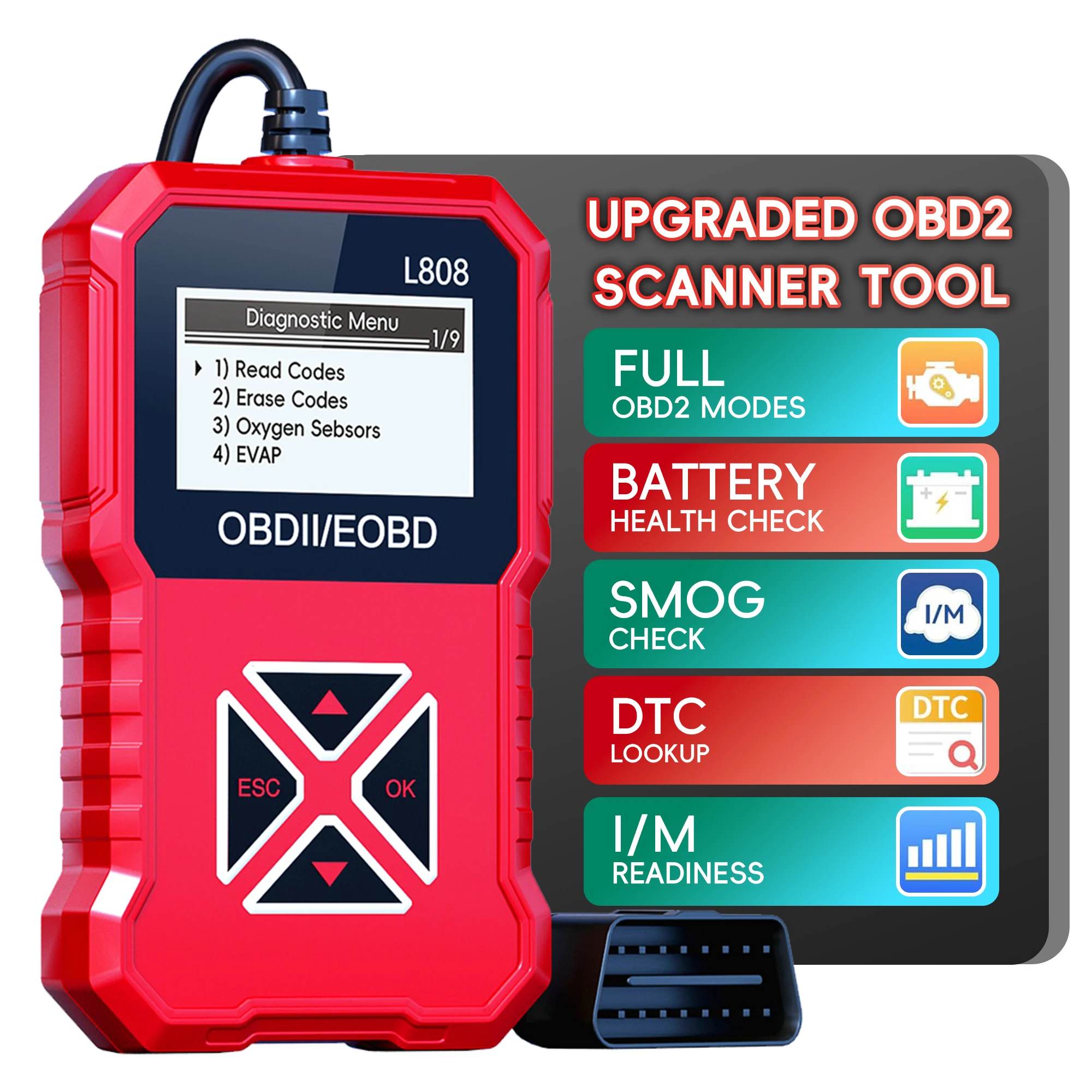OBD2 Scanner Diagnostic Tool, Check Engine Code Reader,Profession Auto Check Engine Light Car Diagnostic Scan Tool