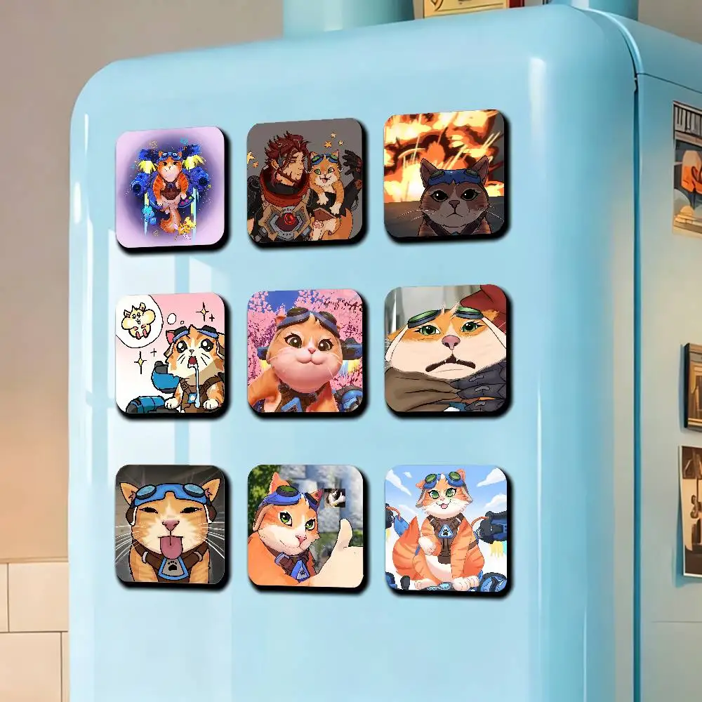 For Jetpack Cat Overwatch Fridge Magnetic Cards Cover Metal Icebox Cabinet Custom Refrigerator Magnets