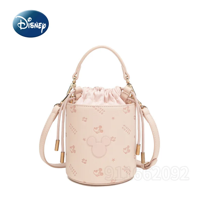 

Disney Mickey New Women's Drawstring Handbag Cartoon Mini Women's Shoulder Messenger Bag Printed Original Casual Women's Bag