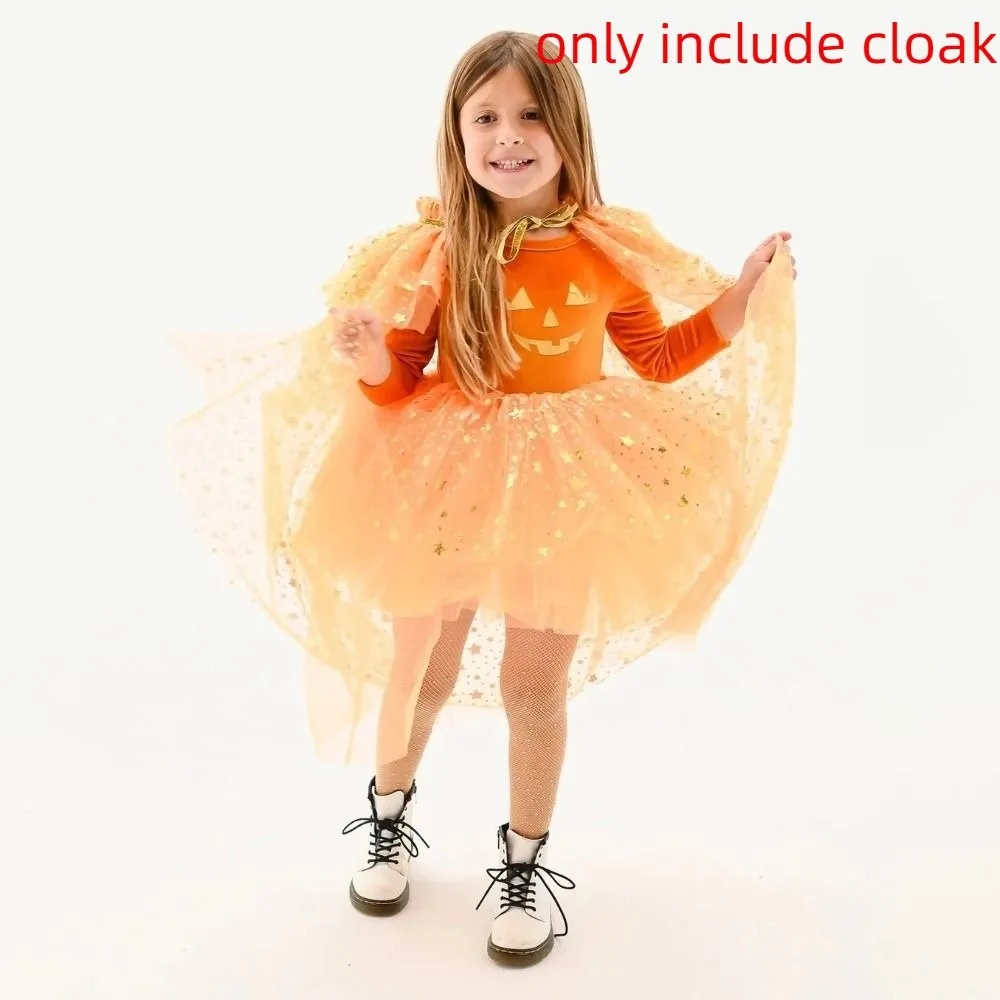 

Wizard Childern Halloween Costumes Princess Bright Color Girls Witches Robes Mesh Cloak Halloween Cosplay Cape Party Outfit