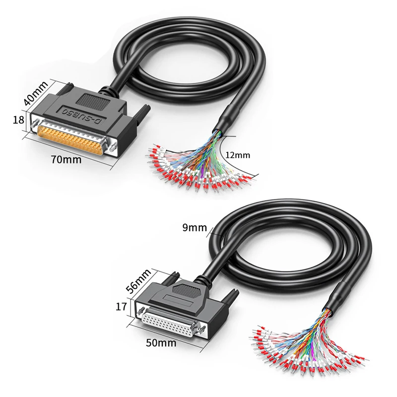 Shield DB44 DB62 I/O Line with Numbered Tube DB37 DB44 DB50 DB62 Plug Terminal Wire HDB44 Cord 37/44/50/62 Pin Connection Cable view 6