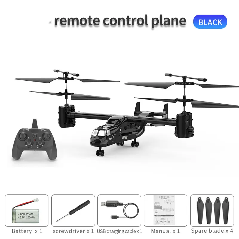 Simulation Osprey V22 Big RC Helicopter 3D Transport Aircraft 2.4GHz 4CH Remote Control Helicopter Air Pressure RC Drone Toy Gif