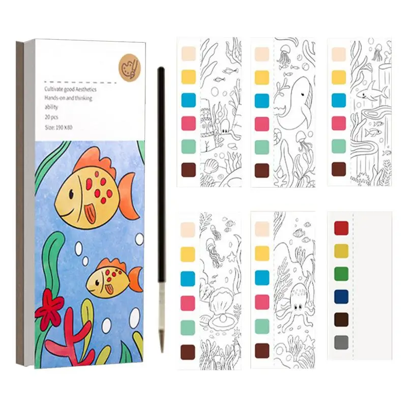 Libro para colorear de acuarela para niños, pintura de colores al agua, pintura para niños con bolsillo, libros para colorear al agua para actividades de viaje