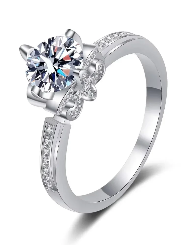 

Moissanite Ring 925 Sterling Silver D Color VVS1 Women Timeless Collection Luxury Wedding Fashion Jewelry with GRA Certificate