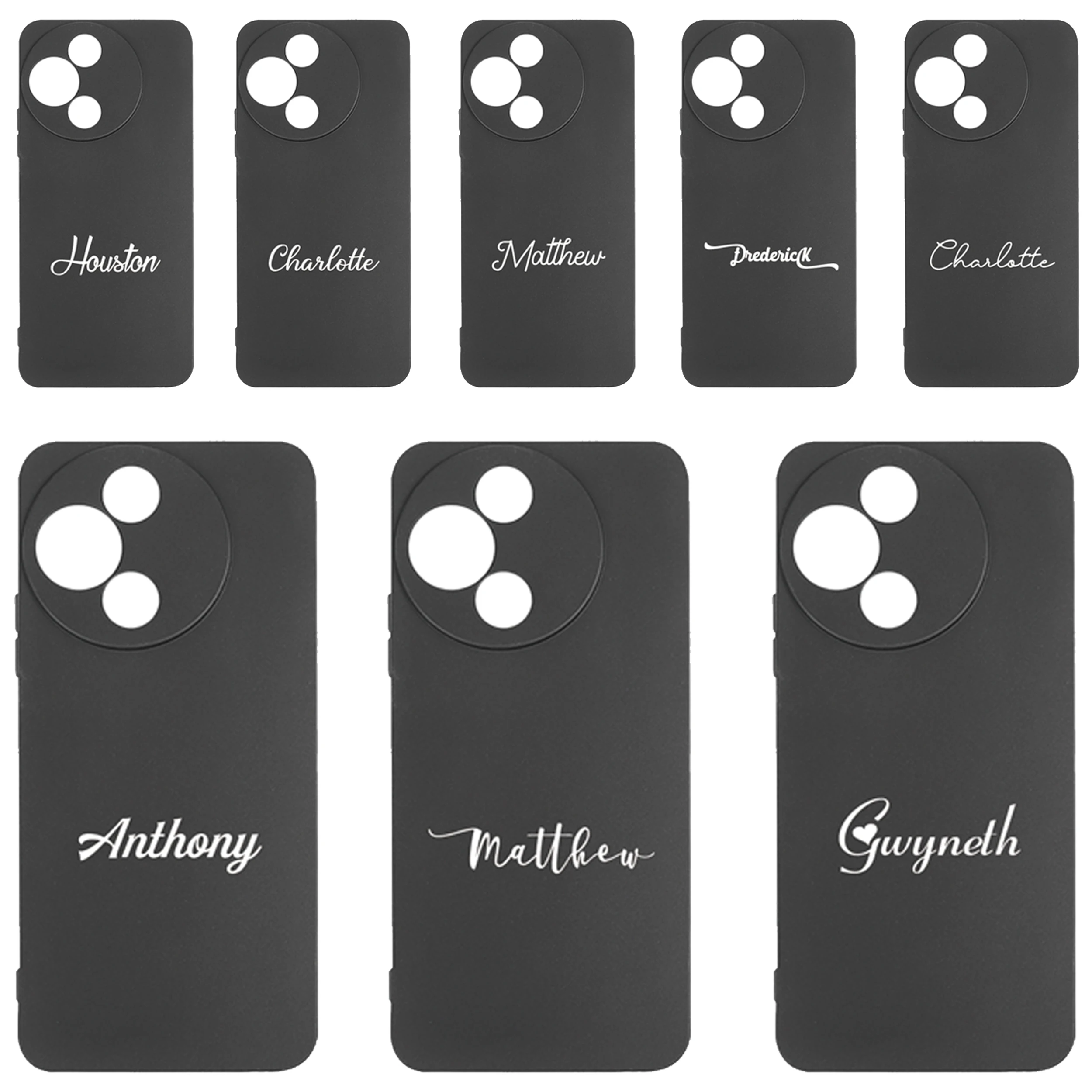 

Personalised Custom Name Phone Case For TCL 60 SE NXTpaper Black TPU Soft Protective Back Cover For TCL 605 initials DIY Funda