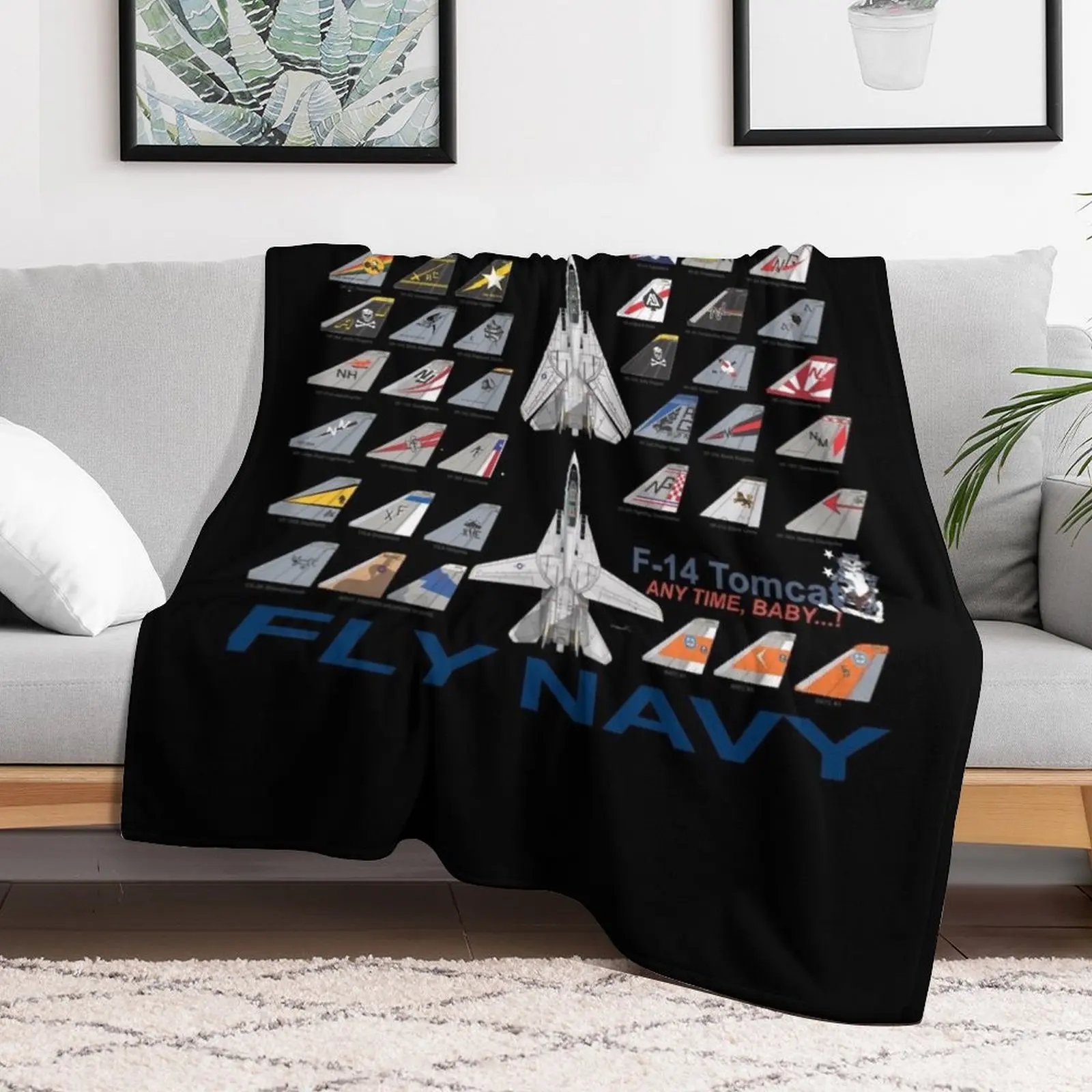 F-14 Tomcat Squadron Throw Blanket