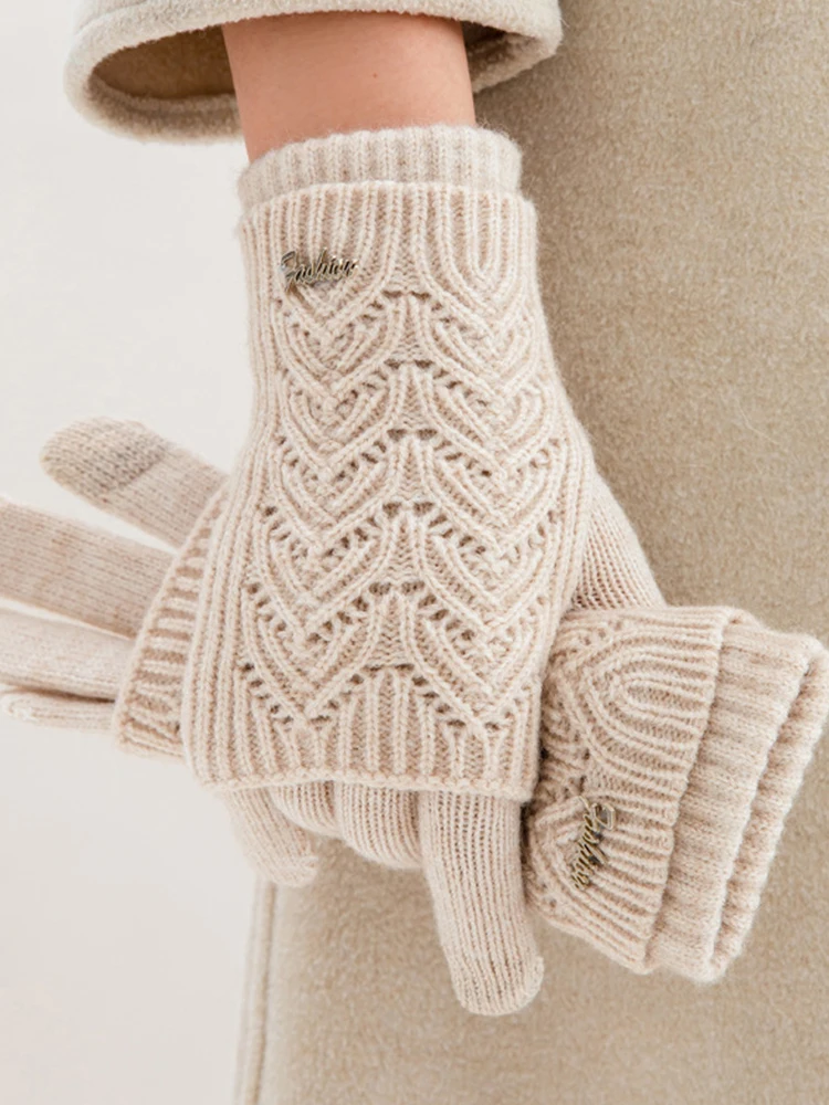 AliExpress NONE Women Stylish Hand Warmer Winter Gloves Arm Crochet Knitting Faux Wool Mitten Warm Finger Glove Twist Pattern Cycling Mittens