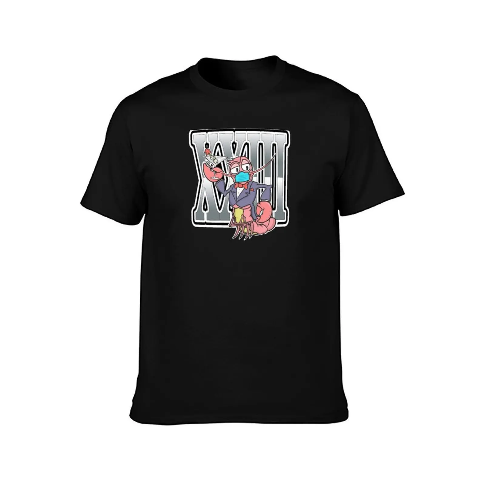 Lobster Trap 20V T-Shirt, Summer Casual Cotton Tee, Oversized Streetwear Tops, Vintage Graphic Print, Loose Fit Short Sleeve