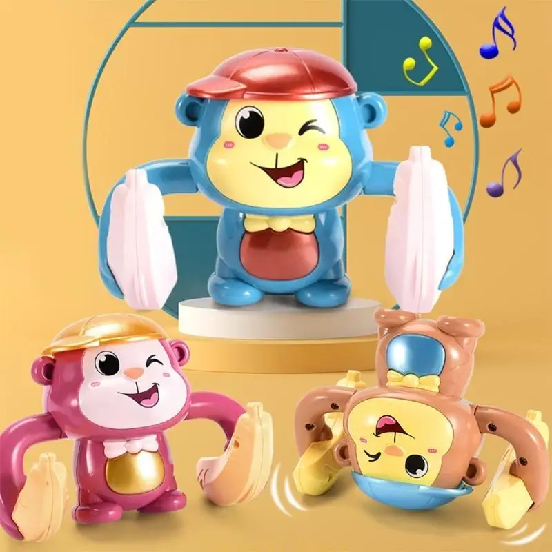 

E7CE Little Flipping Monkey Easy Use Indoor Outdoors Battery Automatic Activity Music Light Interesting for Baby Toddler