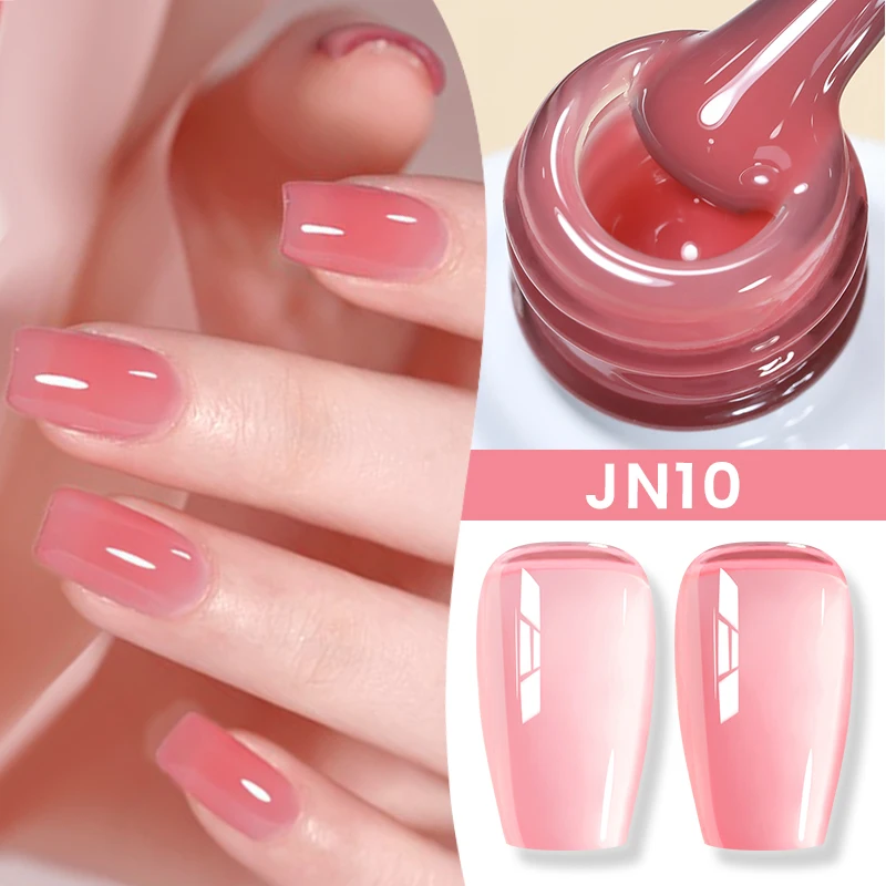 BORN PRETTY 10 ml Jelly Nude Gel-Nagellack, 50 Farben, halbtransparent, Nagelkunst-Nagelzubehör, Soak Off UV-LED-Nagellack für Nägel