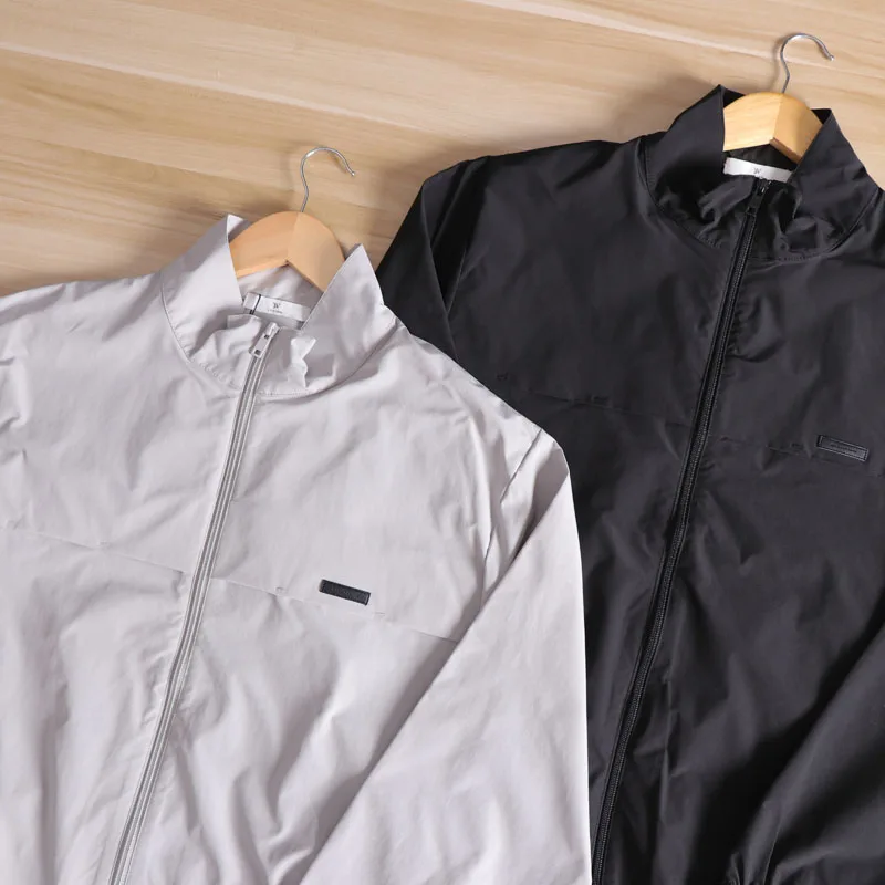 Lightweight Design Men's Jacket Excellent Fit Windproof Waterproof Tear-Resistant Stand Collar Coat Casual Style Polyester Fiber