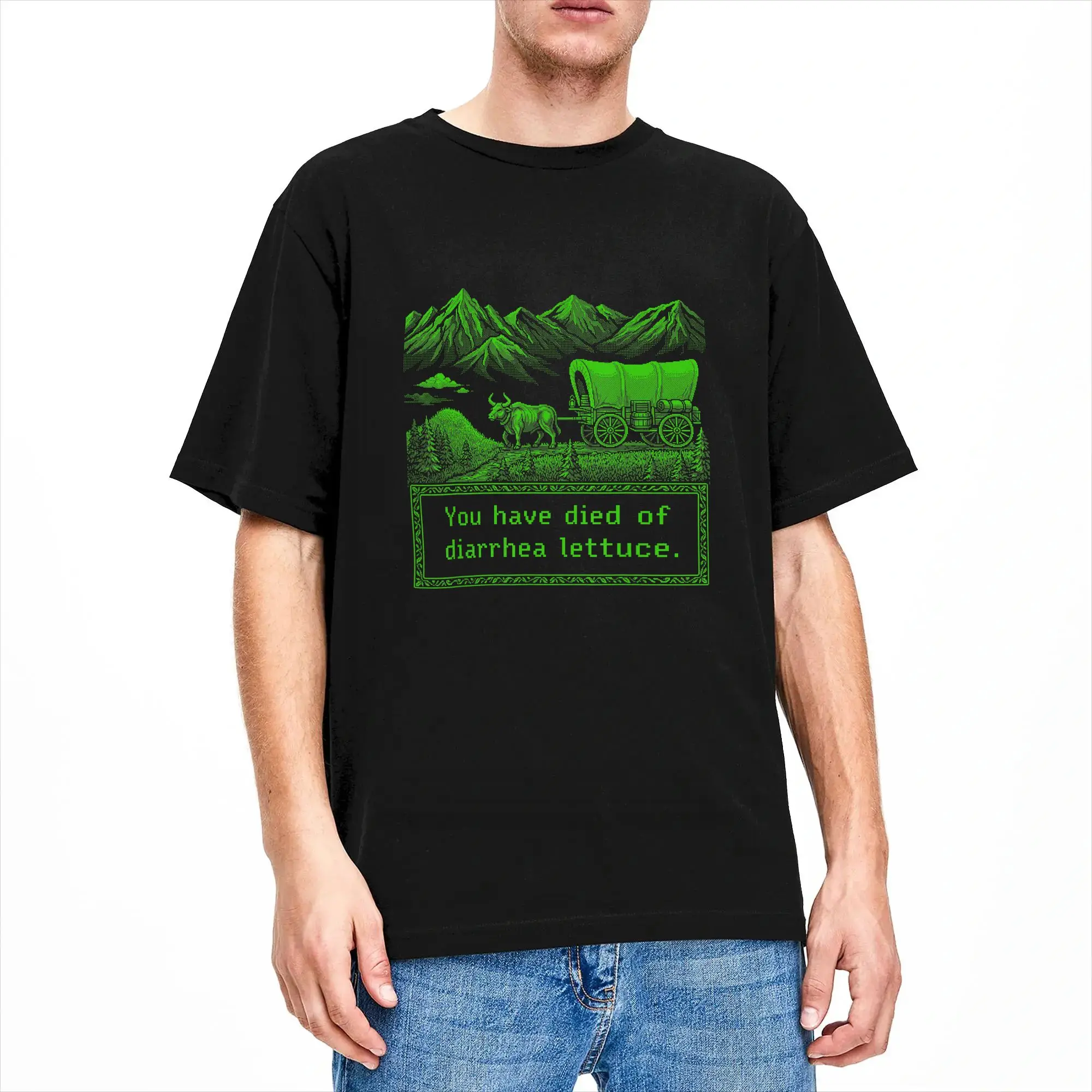 You Have Died of Diarrhea Lettuce Funny Retro  T Shirt  Harajuku T-Shirts Short Sleeve Y2K Casual Tshirt Cotton Oversized Tees