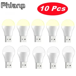 10Pc Usb Plug Lamp 5V 1W Superheldere Oogbescherming Boek Licht Computer Mobiel Opladen Usb Kleine Led Nachtlampje