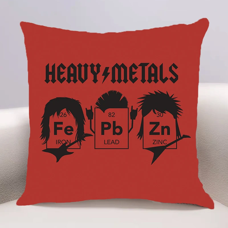 Heavy Metals Rock Chemistry Cushion Cover for Sofa Pillow Case Cover Seat Car Throw Pillowcase 45X45cm For Home Decorative 135