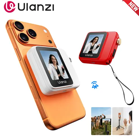 Ulanzi VM02 Selfie Monitor Screen Magnetic Mirroring for iPhone 17 16 PRO Smartphone Android Vlog with Remote Control Wireless