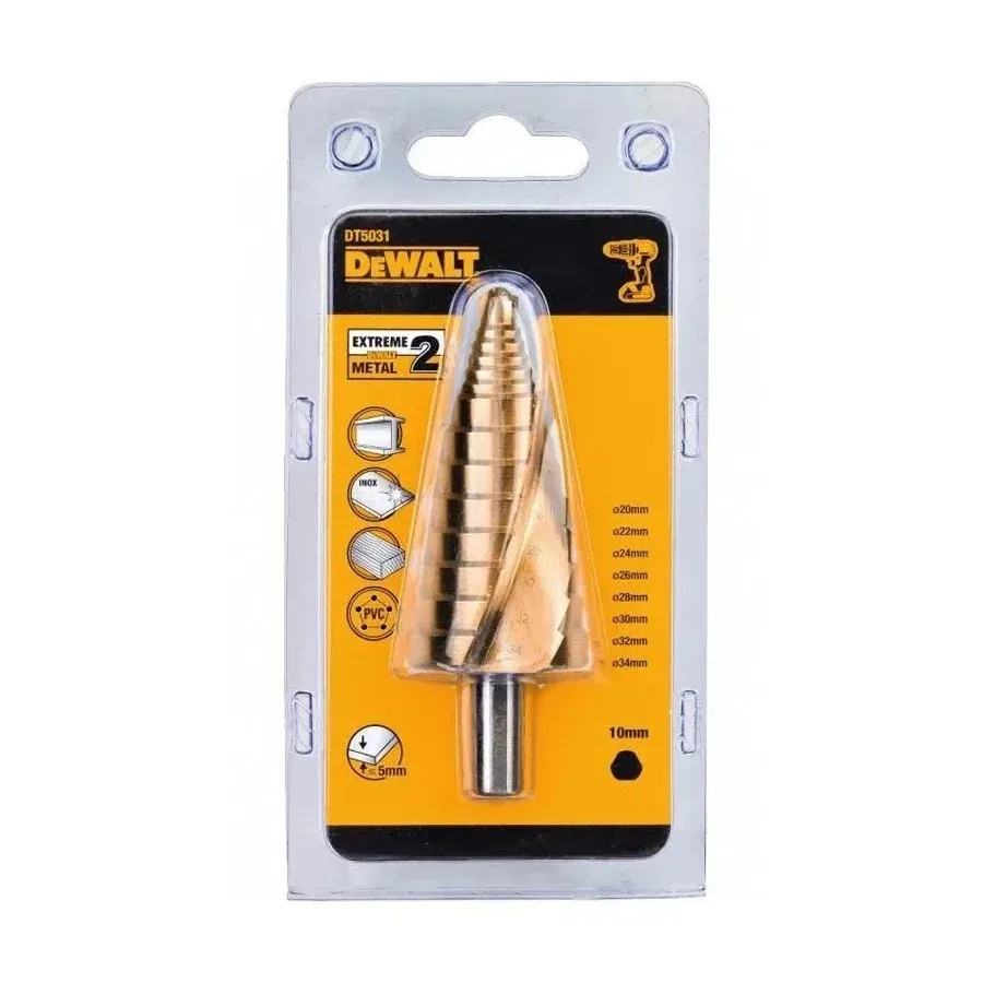 DEWALT DT5026 DT5027 DT5030 DT5031 Hole Enlarger Step Drill 1/4 Hex Shank Titanium Coated Wood Metal Hole Cutter Core Drill Bit