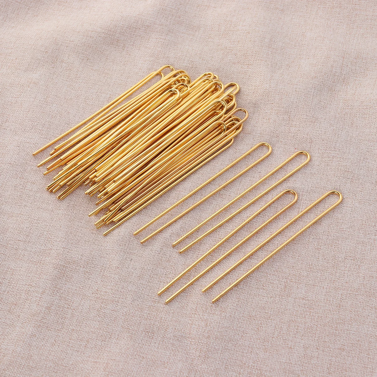 

50 Pcs DIY Hair Clip Fork U Shape Hairpin Gold Clips Iron Shaped Bride Barrettes