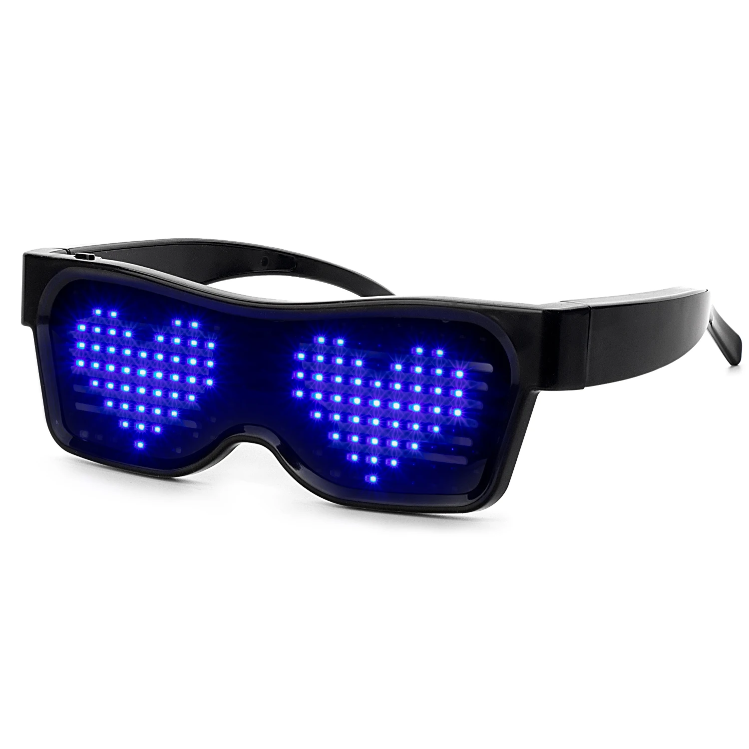 Leadleds Bluetooth RGB LED Luminous Glasses Eye Patch for Raves Festivals Costumes Flashing Display Messages Animation Drawings