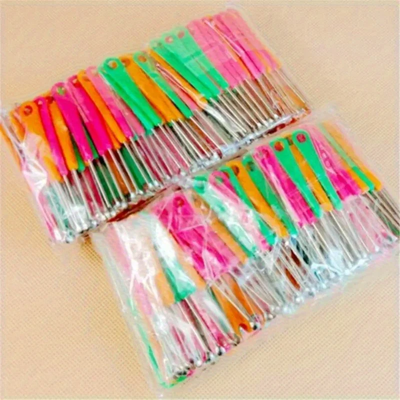10PCS Portable ear scoop set, plastic handle, stainless steel ear scoop, household personal ear care, cleaning ear scoop tool
